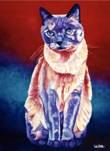 Abbey: Signed Print from original watercolor cat painting.