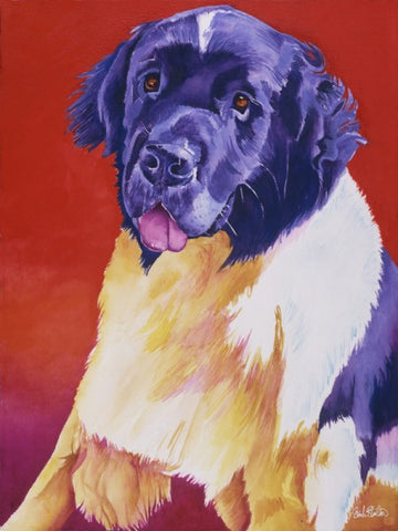 Cowboy: Signed Print from original watercolor dog painting.