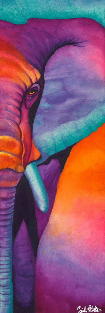 I Dream of Them: Signed Print from original watercolor elephant painting.