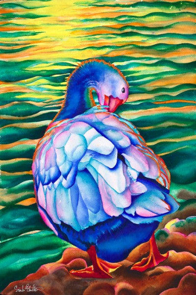 Sarah's Swan: Signed Print from original watercolor swan painting.